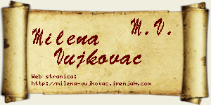Milena Vujkovac vizit kartica